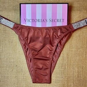 Victoria Secret Bronze Rhinestone Cheeky Panty NEW